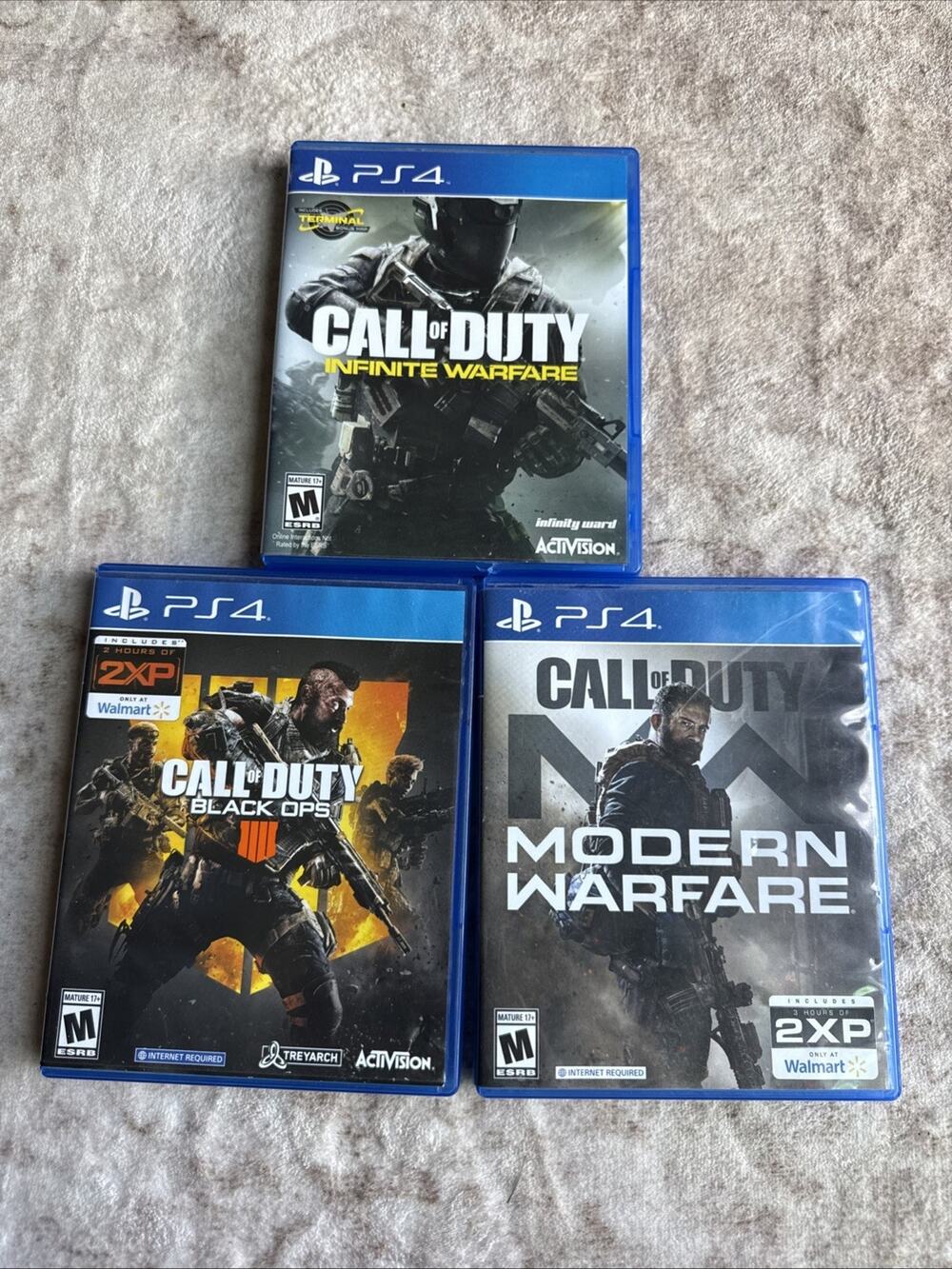 Call of Duty PS4 Games Lot of 3 Modern Warfare Black Ops 4 Infinite Warfare